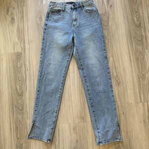 Lioness Alabama Baggy Jeans Size S Slouchy Denim Split Leg 100% Cotton EUC